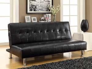 Black cushion futon